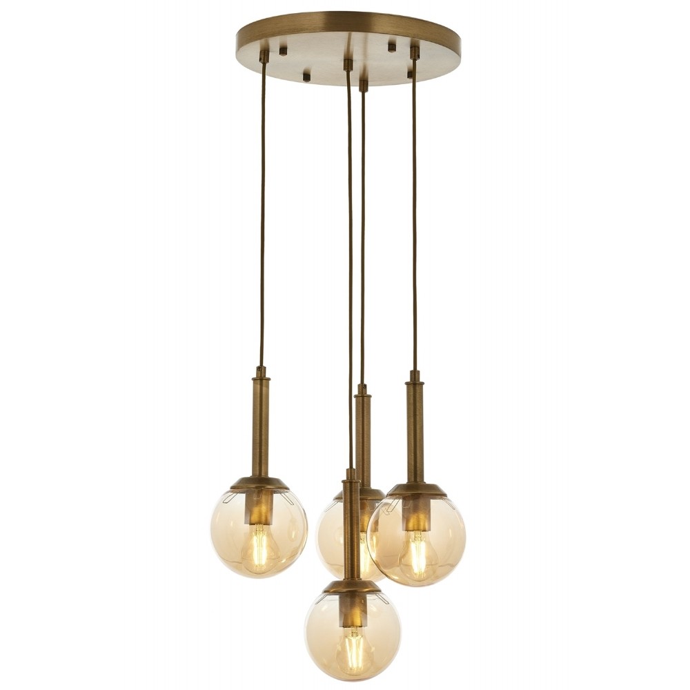 AVONNI AV-1781-4ET Eskitme Kaplama Modern Avize, E27, Metal, Cam, 40cm