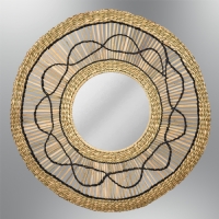 zcan Aydnlatma 1010-08 Yuvarlak Rattan Ayna 50*22