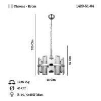 LUCEA 1420-51-04 KANSAS Q45 LK KROM AVZE 4XE14