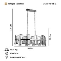 LUCEA 1420-52-08-L KANSAS L90 LIK ESKTME YEMEK MASASI AVZE 8XE14