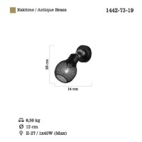 LUCEA 1442-73-19 PENDE TEKL ESKTME-SYAH APLK 1XE27