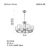 LUCEA 1456-51-06 VODA 6 LI KROM AVZE 6XE27