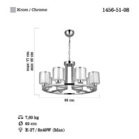 LUCEA 1456-51-08 VODA 8 L KROM AVZE 8XE27