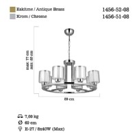 LUCEA 1456-52-08 VODA 8 L ESKTME AVZE 8XE27