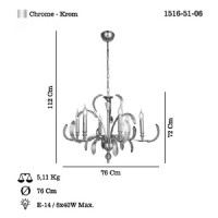 LUCEA 1516-51-06 ARTEMI 6 LI KROM AVZE 6XE14