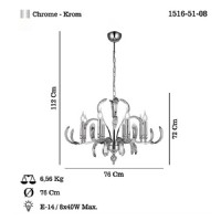 LUCEA 1516-51-08 ARTEMI 8 L KROM AVZE 8XE14