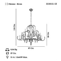 LUCEA 1516-51-12 ARTEMI 8+4 L KROM AVZE 12XE14