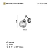 LUCEA 1528-52-19	PORE TEKLI ANTIK LAK APLIK 1XE27