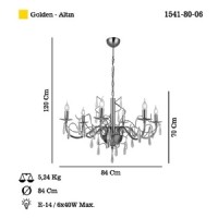 LUCEA 1541-80-06 TAVERNO 6 LI ALTIN AVIZE 6XE14