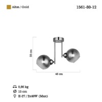 LUCEA 1561-80-12 BERA 2 LI ALTIN PLAFONYER 2XE27