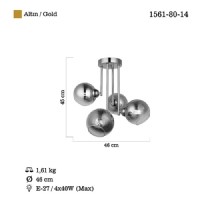 LUCEA 1561-80-14 BERA 4 LU ALTIN PLAFONYER 4XE27