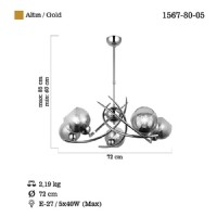 LUCEA 1567-80-05 HEDRA 5 LI ALTIN SARKIT AVIZE 5XE27