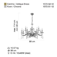 LUCEA 1572-52-12 KARATTA 8+4 ANTIK LAK AVIZE 12XE14