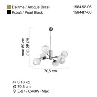 LUCEA 1584-87-06 SANTON 6 LI KOBALT AVZE 6XE27