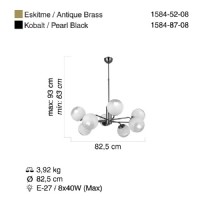 LUCEA 1584-87-08 SANTON 8 LI KOBALT AVZE 8XE27