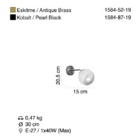 LUCEA 1584-87-19 SANTON TEKLI KOBALT APLIK 1XE27