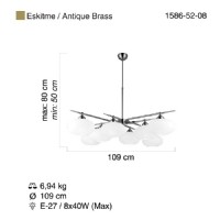 LUCEA 1586-52-08 AMEDO 8 LI ANTK LAK AVZE 8XE27