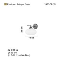 LUCEA 1586-52-19 AMEDO TEKLI ANTK LAK APLIK 1XE27