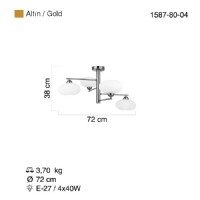 LUCEA 1587-80-04 DUMBO 4 LU ALTIN AVZE 4XE27