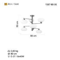 LUCEA 1587-80-06 DUMBO 6 LI ALTIN AVZE 6XE27