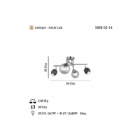 LUCEA 1626-52-14 REDO 2+2 ANTK LAK PLAFONYER 2XGU10+2XE27