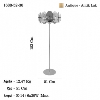 LUCEA 1688-52-30 DOREDEA Q55 ANTIK LAK LAMBADER 6XE14