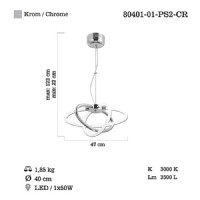 LUCEA 80401-01-PS2-CR RAVEN K.BOY LEDLI 2 LI KROM AVIZE 50W 3000K
