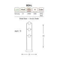 5024-L,19 ZCAN AYDINLATMA 24W LEDL SYAH+BAKIR GVDE DEKORATF LAMBADER 3000K SARI IIK