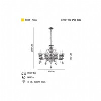 LUCEA 51937-02-P08-SG DANETTE 8 L AVZE 8*E14