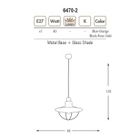 6470-2,05 B.Gora Tekli Avize Mavi