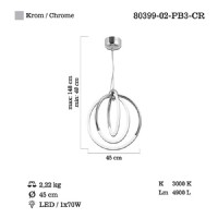LUCEA 80399-02-PB3-CR GUIDA B.BOY LEDLI 3 LU KROM AVIZE 70W 3000K