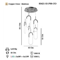 LUCEA 80421-03-P06-CO BENTA 6 LI LEDLI ESKITME SARKIT 115WX3000K