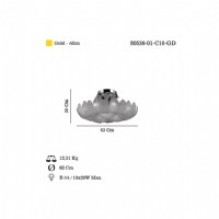 LUCEA 80536-01-C10-GD BARTON 10 LU 63 LUK PLAFONYER 10XE14