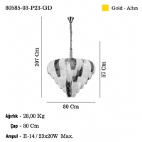 LUCEA 80585-03-P23-GD ARTMOON 23 LU ALTIN AVIZE 23XE14