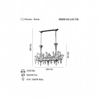 LUCEA 80609-04-L10-CR VILETTA 10 LU YEMEK MASASI KRISTAL AVIZE 10XG9