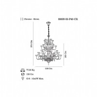 LUCEA 80609-05-P40-CR VILETTA 40 LI KRISTAL AVIZE 40XG9