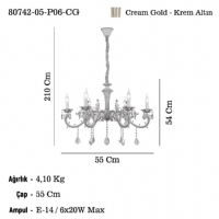 LUCEA 80742-05-P06-CG CATANA 6 LI AVIZE 6XE14
