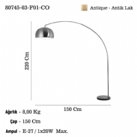 LUCEA 80745-03-F01-CO MASERA 03 ANTIK LAMBADER 1XE27