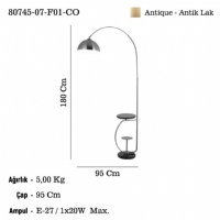 LUCEA 80745-07-F01-CO MASERA 07 ANTIK LAMBADER 1XE27