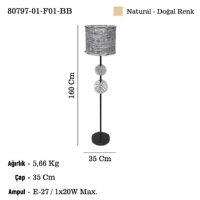 LUCEA 80797-01-F01-BB VOTTA AHSAP LAMBADER 1XE27