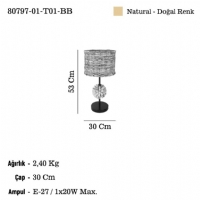 LUCEA 80797-01-T01-BB VOTTA AHSAP MASA LAMBASI 1XE27