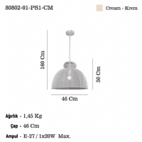 LUCEA 80802-01-PS1-CM ESSENZA METAL K.BOY TEKLI 1XE27