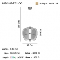 LUCEA 80843-02-PB1-CO DUCADO B.BOY LEDLI SARKIT 3000K 20W