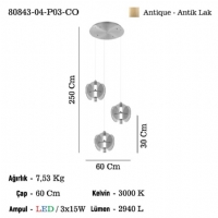 LUCEA 80843-04-P03-CO DUCADO 3 LU LEDLI SARKIT 3000K 42W