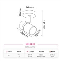 Nevo Sva st Led Spot Eskitme Beyaz NS162
