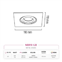 Nevo Sva Alt Led Spot Eskitme Siyah ND315-1