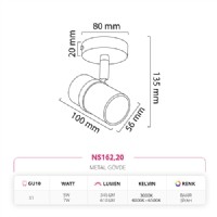 Nevo Sva st Led Spot Bakr Siyah NS162