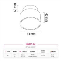 Nevo Sva Alt Led Spot Siyah Krom ND337