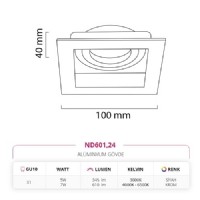 Nevo Sva Alt Led Spot Krom Siyah ND601