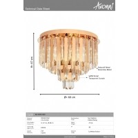 AVONNI AR-4303-S60 Sar Kaplama Klasik Avize E14 Metal Kristal 60cm